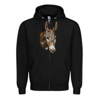 Black Andalusian Donkey Face Zipper Hoodie - LillyAllenDesigns