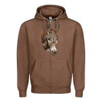 Chestnut Andalusian Donkey Face Zipper Hoodie - LillyAllenDesigns