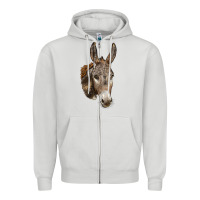 Dove Grey Andalusian Donkey Face Zipper Hoodie - LillyAllenDesigns