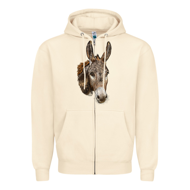 Andalusian Donkey Face Zipper Hoodie by LillyAllenDesigns | Teevron