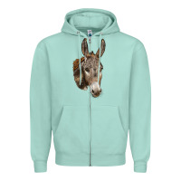 Seafoam Andalusian Donkey Face Zipper Hoodie - LillyAllenDesigns