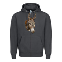 Smoke Andalusian Donkey Face Zipper Hoodie - LillyAllenDesigns