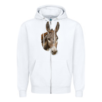 White Andalusian Donkey Face Zipper Hoodie - LillyAllenDesigns