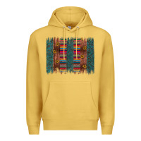 Antique Gold sunflower serape brush stroke Premium Hoodie - Artiststas