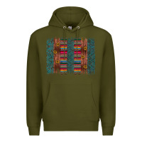 Army Green sunflower serape brush stroke Premium Hoodie - Artiststas