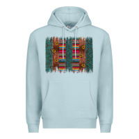 Blue Mist sunflower serape brush stroke Premium Hoodie - Artiststas