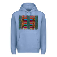 Colony Blue sunflower serape brush stroke Premium Hoodie - Artiststas