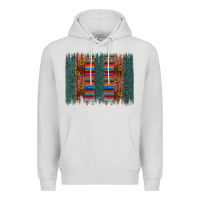 Dove Grey sunflower serape brush stroke Premium Hoodie - Artiststas