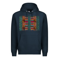 Navy sunflower serape brush stroke Premium Hoodie - Artiststas