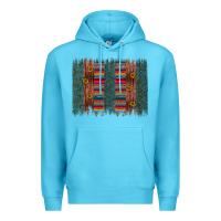 Ocean Blue sunflower serape brush stroke Premium Hoodie - Artiststas