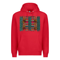Red sunflower serape brush stroke Premium Hoodie - Artiststas