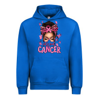 Cobalt lets beat cancer afro messy bun Urban Hoodie - texasbilliewilder