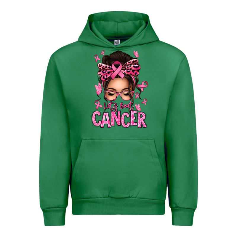 Lets Beat Cancer Afro Messy Bun Urban Hoodie by texasbilliewilder | Teevron
