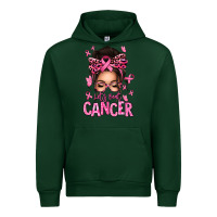 Forest Green lets beat cancer afro messy bun Urban Hoodie - texasbilliewilder