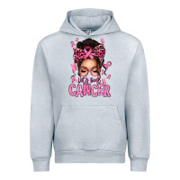 Heather Grey lets beat cancer afro messy bun Urban Hoodie - texasbilliewilder