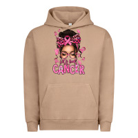 Pigment Burro lets beat cancer afro messy bun Urban Hoodie - texasbilliewilder