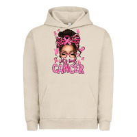 Pigment French Oak lets beat cancer afro messy bun Urban Hoodie - texasbilliewilder