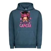 Pigment Midnight Navy lets beat cancer afro messy bun Urban Hoodie - texasbilliewilder