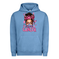 Pigment Pebble Blue lets beat cancer afro messy bun Urban Hoodie - texasbilliewilder