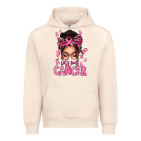 Sandshell lets beat cancer afro messy bun Urban Hoodie - texasbilliewilder