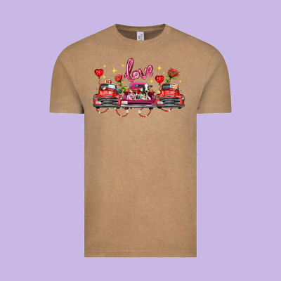Valentine's Day Farm Trucks Farm Animals Vintage Tee Designed By Fadigitalartstudio