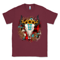 Burgundy bullskull christmas Classic Tee - JahusDesignShop