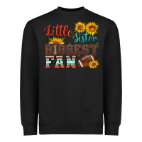 Black little sister biggest fan american football Heavyweight Sweatshirt - HRA Design Shop