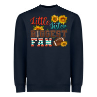 Navy little sister biggest fan american football Heavyweight Sweatshirt - HRA Design Shop