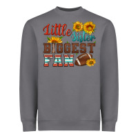 Little Sister Biggest Fan American Football Heavyweight Sweatshirt | Teevron
