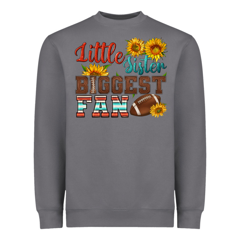 Little Sister Biggest Fan American Football Heavyweight Sweatshirt by HRA Design Shop | Teevron