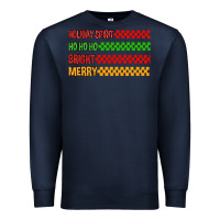 Navy holiday spirit hohoho bright merry Premium Sweatshirt - MaliasSmallBusiness
