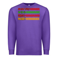Purple holiday spirit hohoho bright merry Premium Sweatshirt - MaliasSmallBusiness