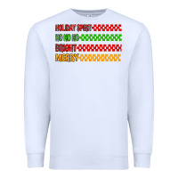 White holiday spirit hohoho bright merry Premium Sweatshirt - MaliasSmallBusiness