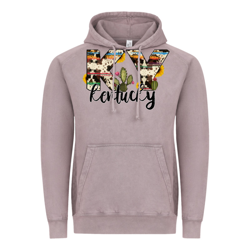 Kentucky State Cowhide Serape Cactus Vintage Hoodie by RanaPortraitStore | Teevron