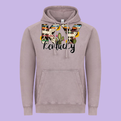 Kentucky State Cowhide Serape Cactus Vintage Hoodie Designed By Ranaportraitstore