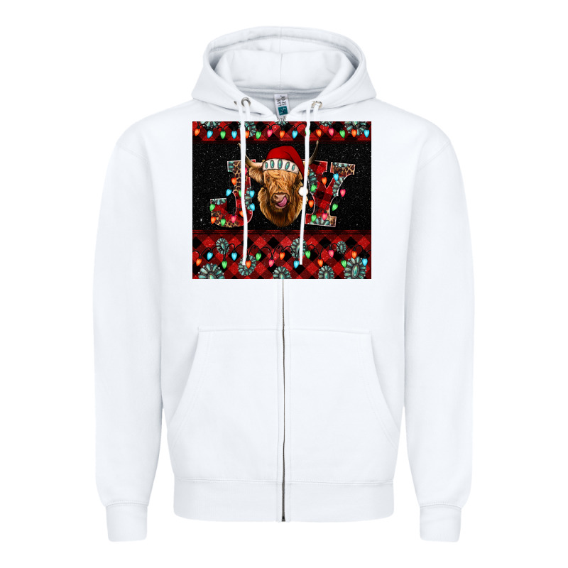 Highland Cow Joy Christmas Tumbler Zipper Hoodie by Jasminsmagicworld | Teevron