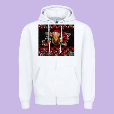 Highland Cow Joy Christmas Tumbler Zipper Hoodie Designed By Jasminsmagicworld