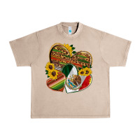 French Oak mexico heart and sunflower Urban Heavy Tee - HRA Design Shop