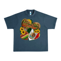 Midnight Navy mexico heart and sunflower Urban Heavy Tee - HRA Design Shop