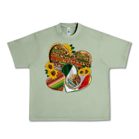 Oil Green mexico heart and sunflower Urban Heavy Tee - HRA Design Shop