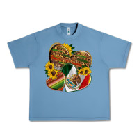 Pebble Blue mexico heart and sunflower Urban Heavy Tee - HRA Design Shop