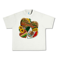 Pistachio mexico heart and sunflower Urban Heavy Tee - HRA Design Shop