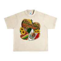 Sandshell mexico heart and sunflower Urban Heavy Tee - HRA Design Shop