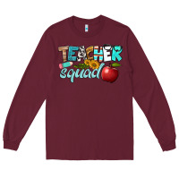 Burgundy teacher squad Long Sleeve Tee - BundleAndBundleShop