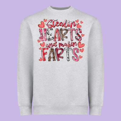 Stealin Hearts And Makin Farts Heavyweight Sweatshirt Designed By Racoondesign