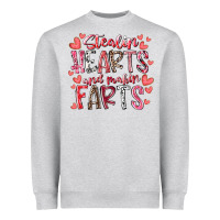 Heather Grey stealin hearts and makin farts Heavyweight Sweatshirt - RacoonDesign