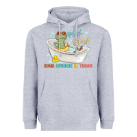 Heather Grey splash splash your opinion is trash Heavyweight Hoodie - MaliasSmallBusiness