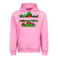 Fuchsia Pink custom name christmas elf Urban Hoodie - texasbilliewilder