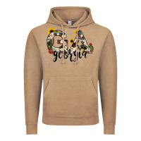 Georgia State Cowhide Serape Cactus Vintage Hoodie | Teevron