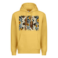 Antique Gold sunflower cowhide brush stroke Premium Hoodie - Artiststas
